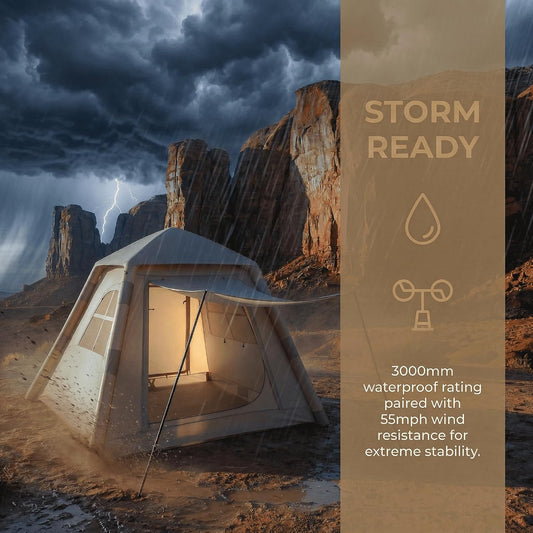 Inflatable Air Camping Tent 220 × 220 cm – 1-Minute Pump Setup, Waterproof 4-Season Cabin