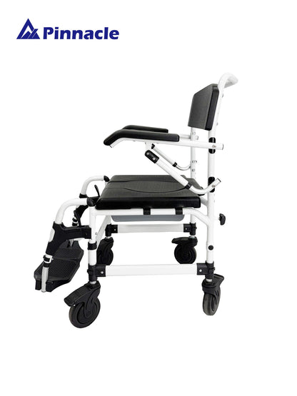 Able-Living Adjustable Attendant Shower Commode - Home Care, Flip-Up Armrests, 125kg Capacity