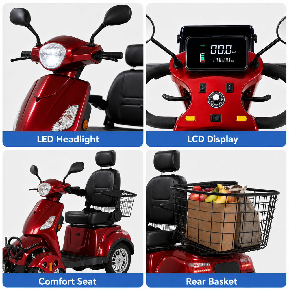 Hubsite Compact Mobility Aid Scooter - Elderly & Disability, 10km/h Footpath Legal, 140kg Capacity