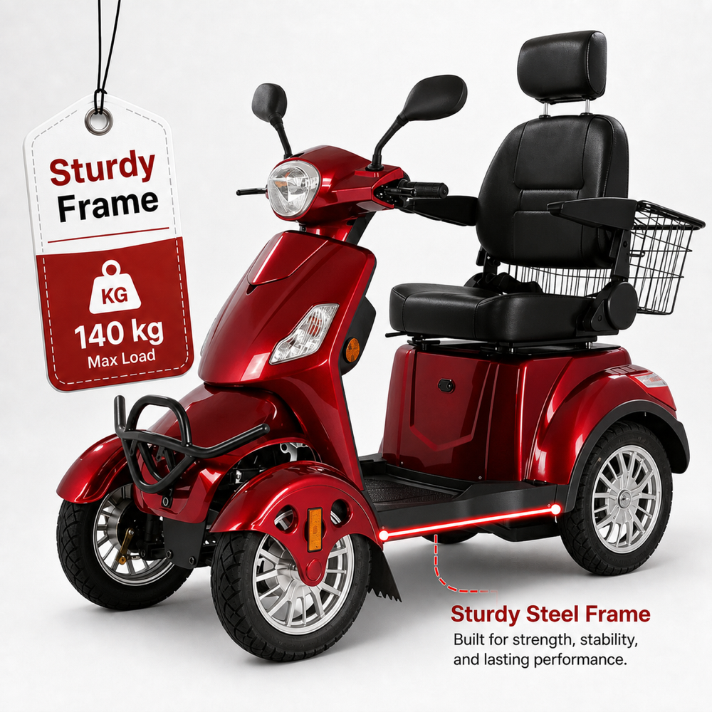 Hubsite Compact Mobility Aid Scooter - Elderly & Disability, 10km/h Footpath Legal, 140kg Capacity