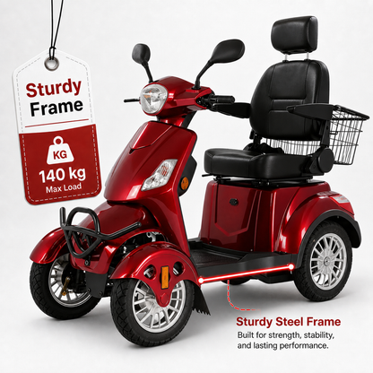 Hubsite Compact Mobility Aid Scooter - Elderly & Disability, 10km/h Footpath Legal, 140kg Capacity