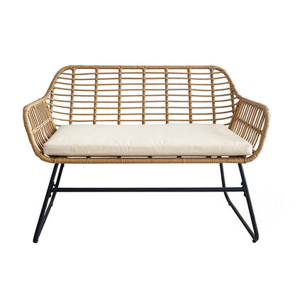 Modern Outdoor Lounge Set – 4-Piece Rattan Patio Furniture