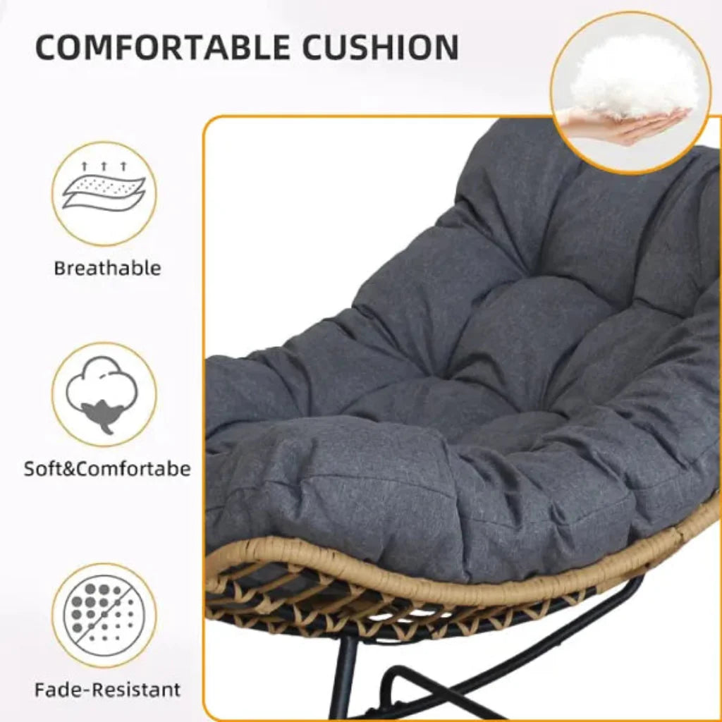 Rocking PE Rattan Chair - 6