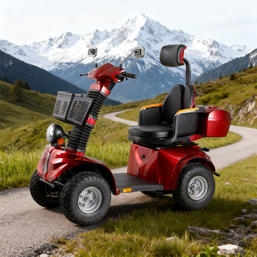 Livara DJD Adjustable Electric Mobility Scooter - 10km/h Public-Use Limit, 1000W, 60V 20Ah