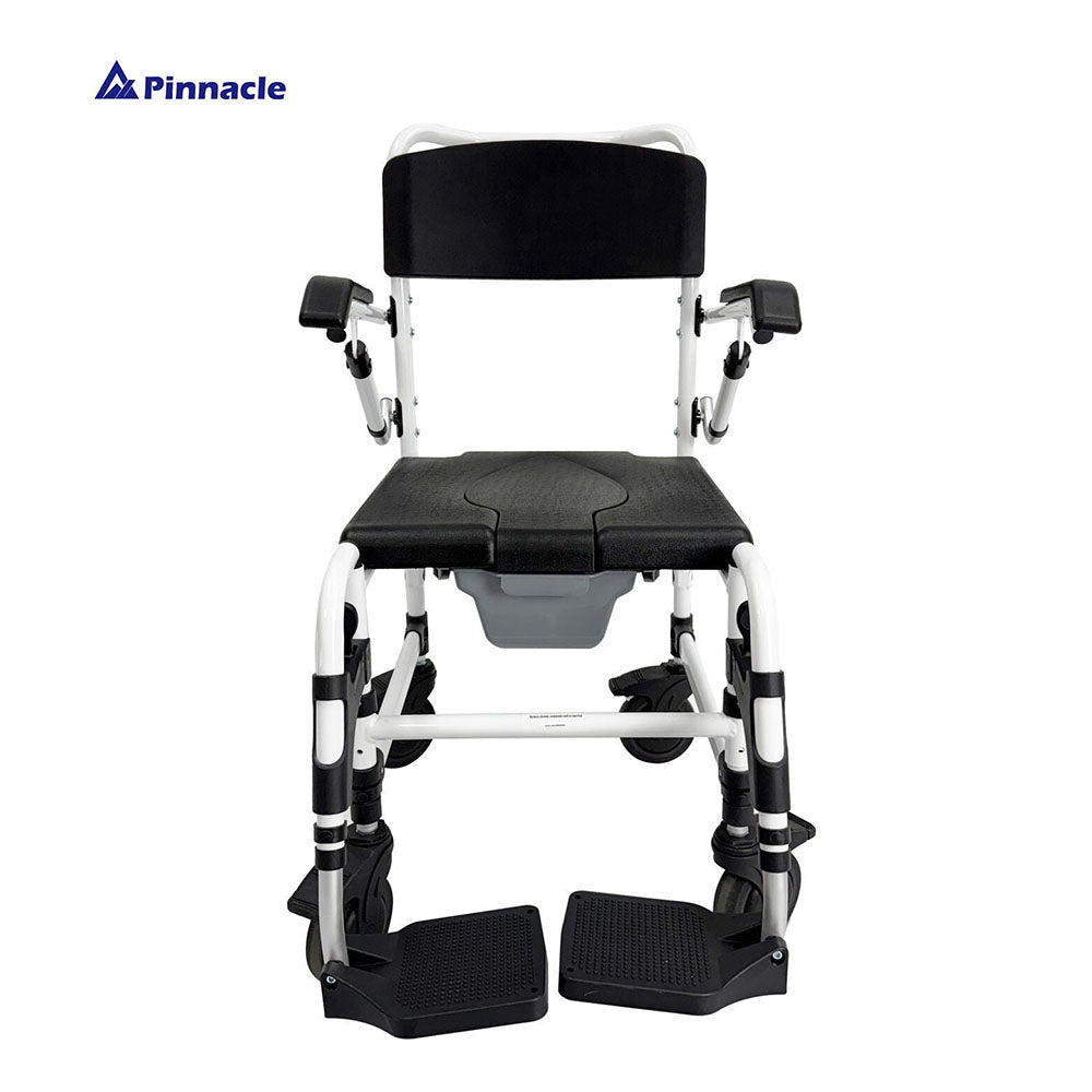 Able-Living Adjustable Attendant Shower Commode - Home Care, Flip-Up Armrests, 125kg Capacity