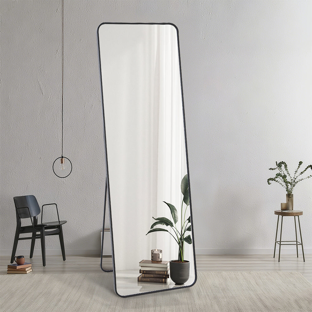 Black full length mirror front view