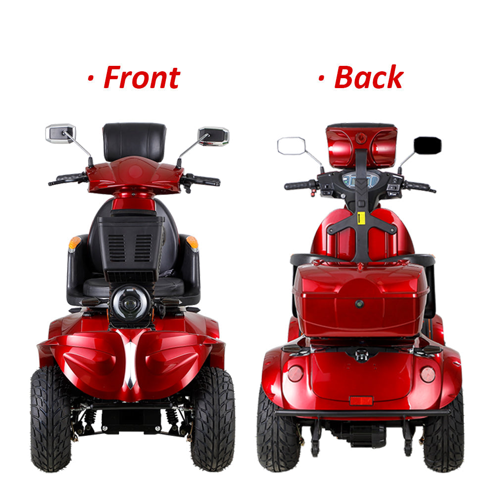 Livara DJD Adjustable Electric Mobility Scooter - 10km/h Public-Use Limit, 1000W, 60V 20Ah