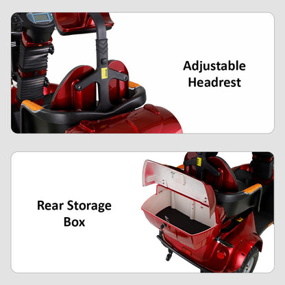 Livara DJD Adjustable Electric Mobility Scooter - 10km/h Public-Use Limit, 1000W, 60V 20Ah