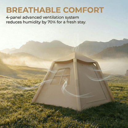 Inflatable Air Camping Tent 220 × 220 cm – 1-Minute Pump Setup, Waterproof 4-Season Cabin