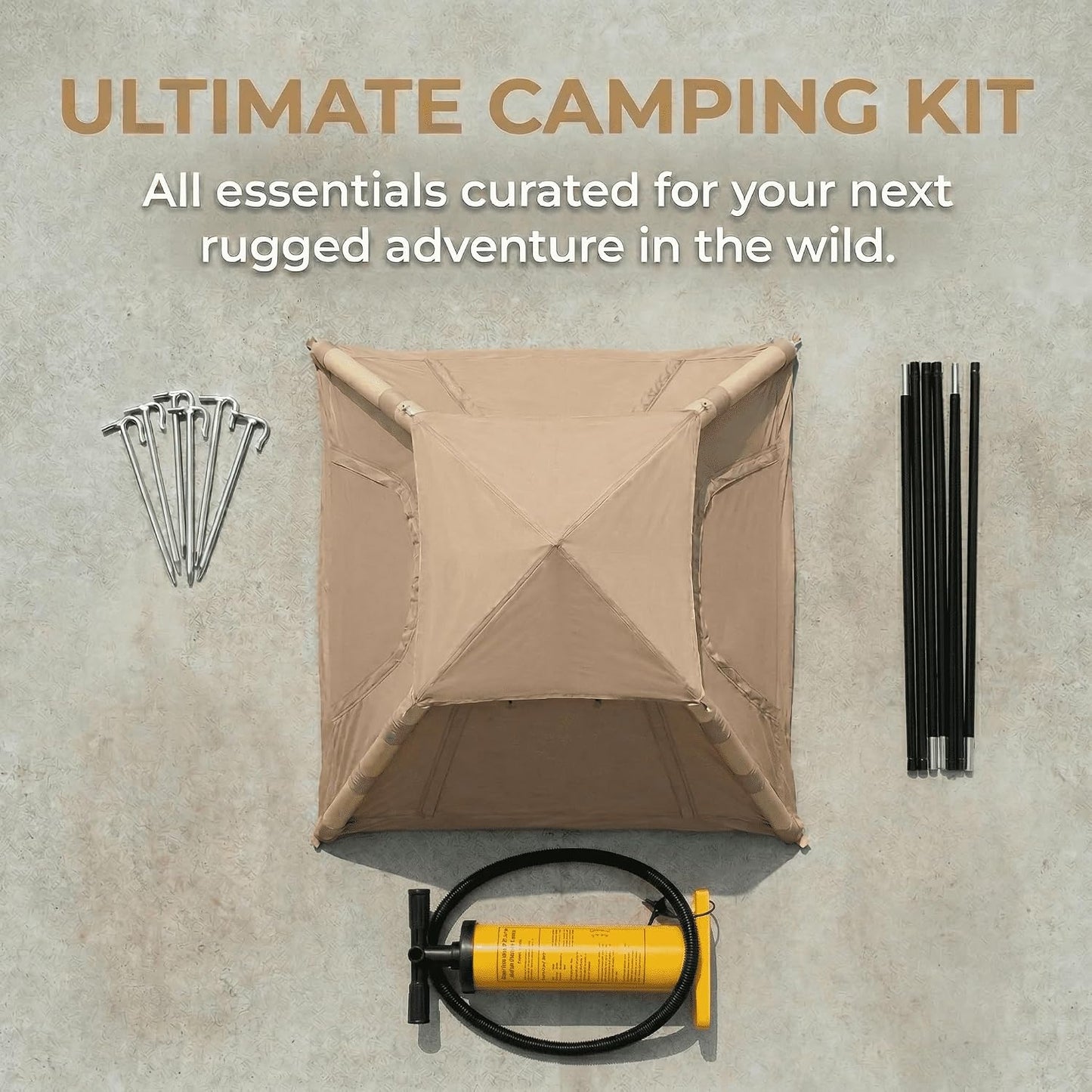 Inflatable Air Camping Tent 220 × 220 cm – 1-Minute Pump Setup, Waterproof 4-Season Cabin