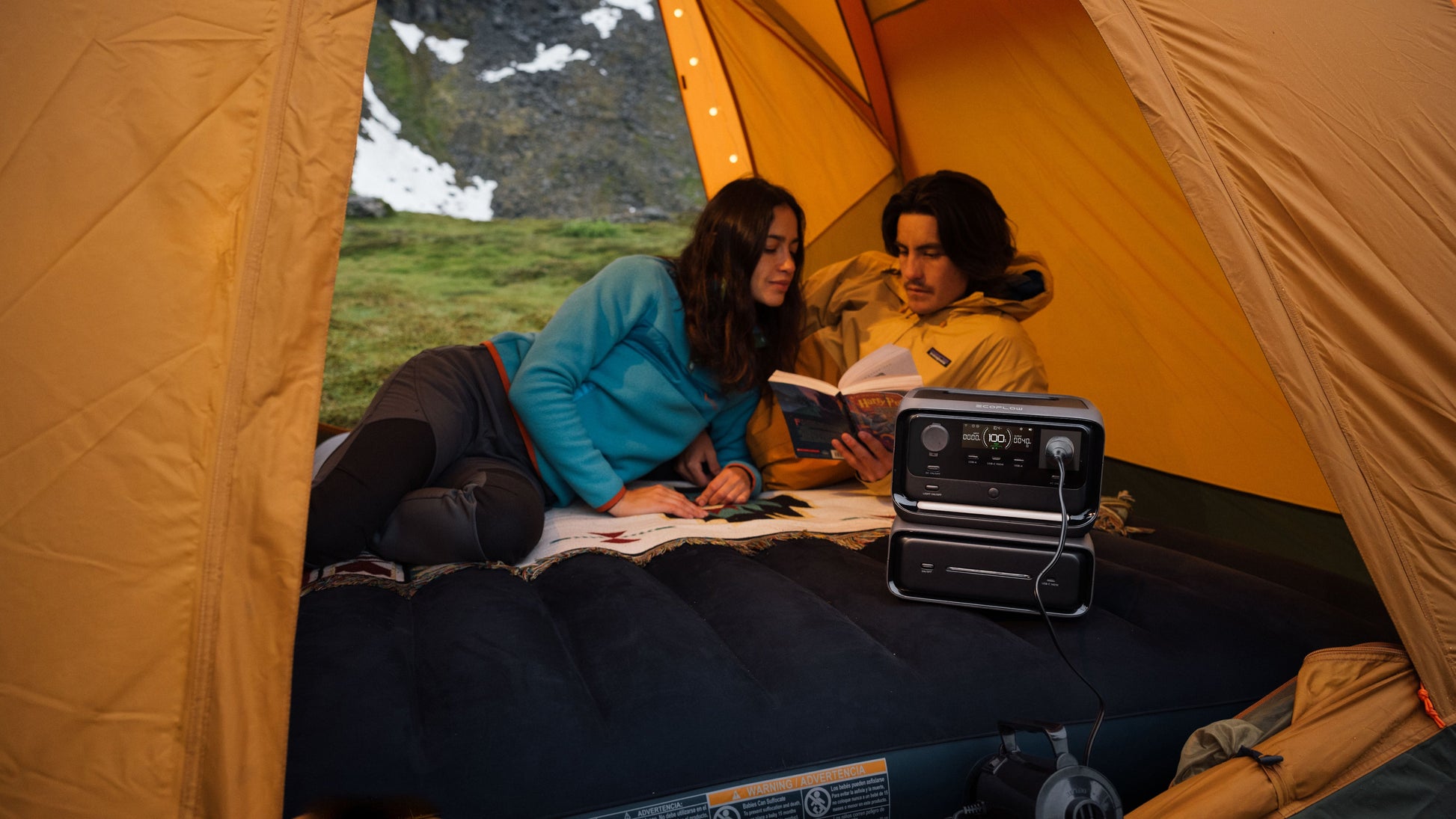 EcoFlow RIVER 3 Max portable power system – camping lifestyle image