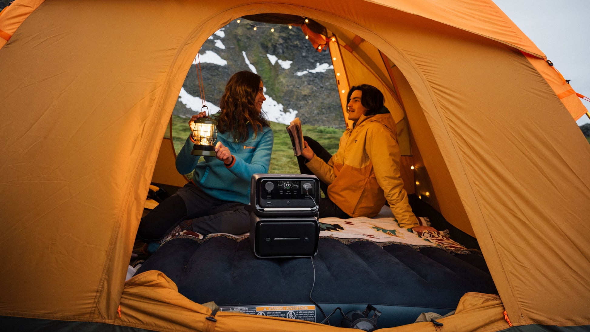 EcoFlow RIVER 3 Max Plus portable power system – camping lifestyle image