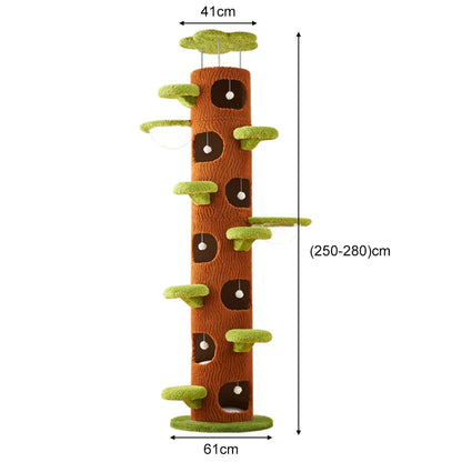 Plywood Tree Hollow Cat Tree Tower - Pet Comfort, Transparent Capsule, Sisal Board