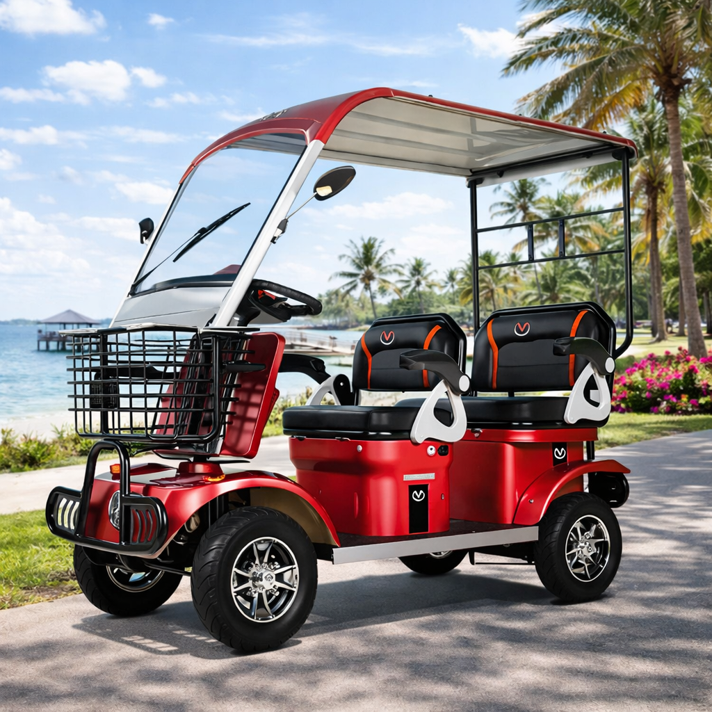Hubsite Long-Range Mobility Aid Scooter - Elderly & Disability, 10km/h Footpath Legal, 30–35km Range – Red