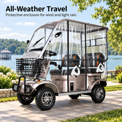 Hubsite Long-Range Mobility Aid Scooter with Rain Deflector - Elderly & Disability, 10km/h Footpath Legal, 30–35km Range – Coffee