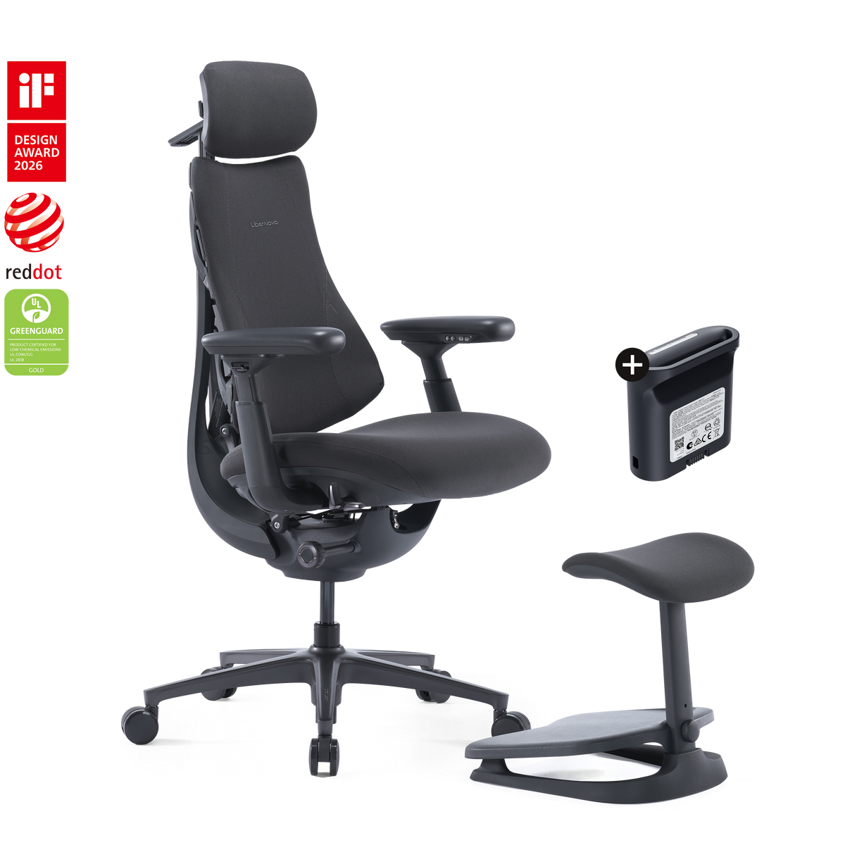 LiberNovo Omni Pro – Smart Dynamic Ergonomic Chair with Footrest – Graphite