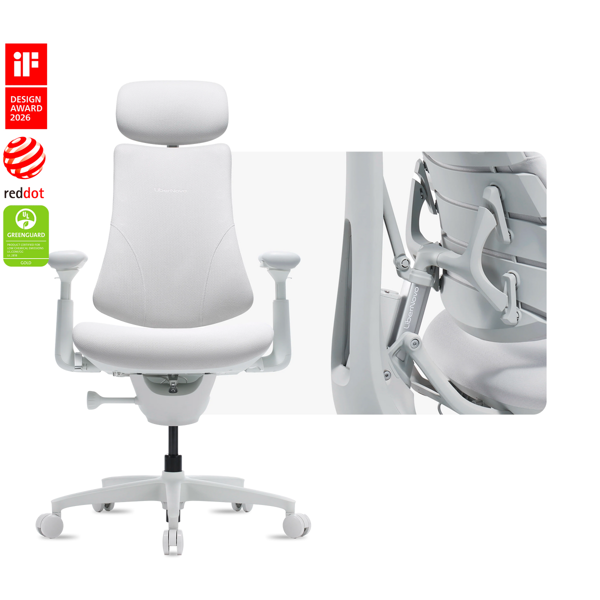 LiberNovo Omni Gen – Dynamic Ergonomic Chair – Glacier