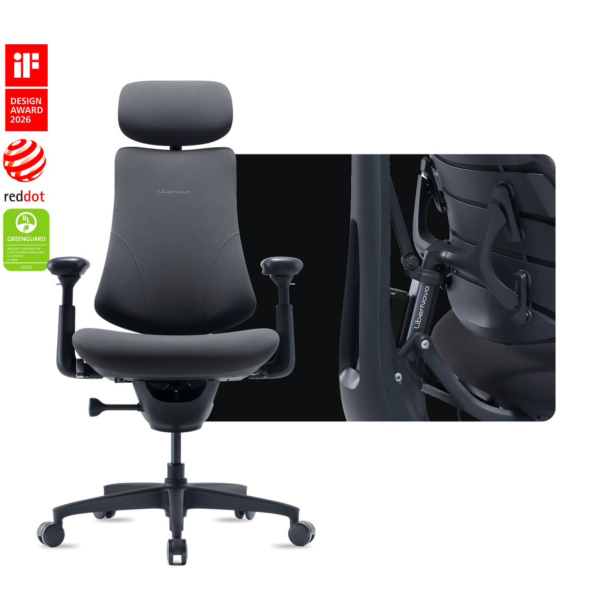 LiberNovo Omni Gen – Dynamic Ergonomic Chair – Graphite