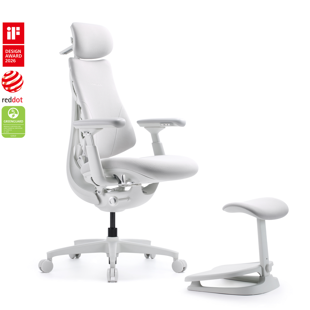 LiberNovo Omni Gen – Dynamic Ergonomic Chair with Footrest – Glacier