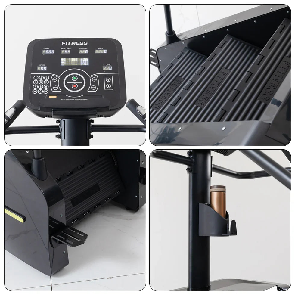 Stair Climber Machine – Heavy-Duty Carbon Steel with LED Display & Wide Steps