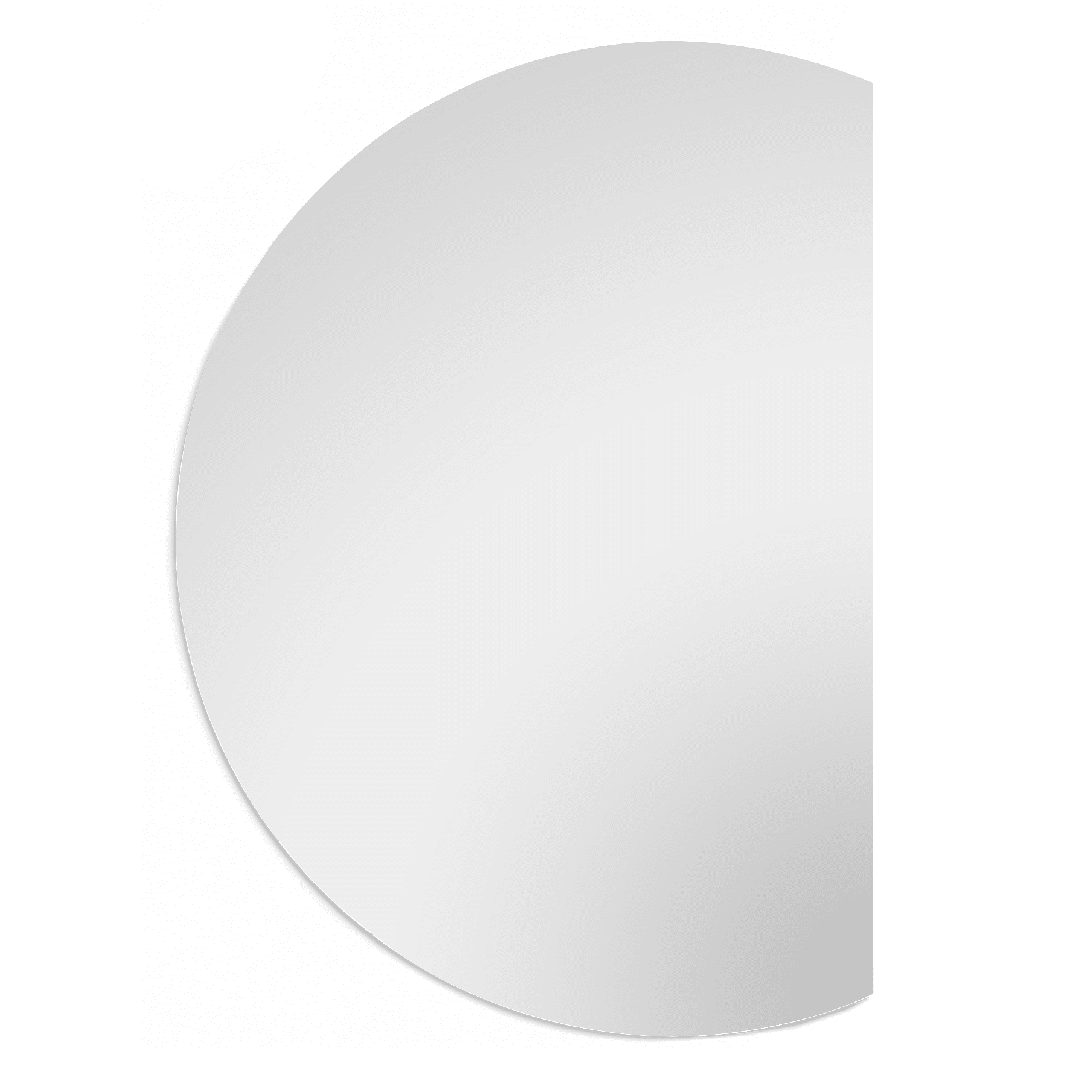 Half moon mirror right cut product view