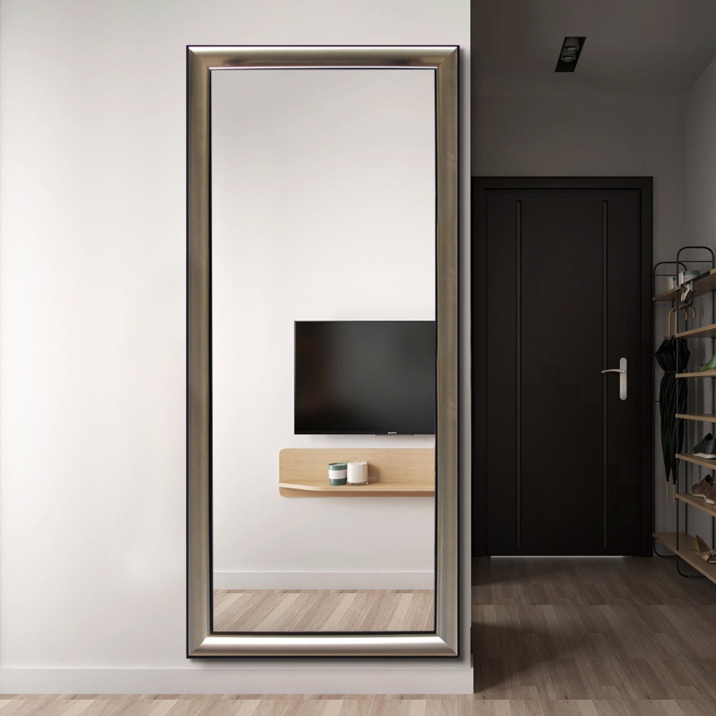 Modern Champagne Silver Frame Full-Length Mirror - FLM42/FLM66