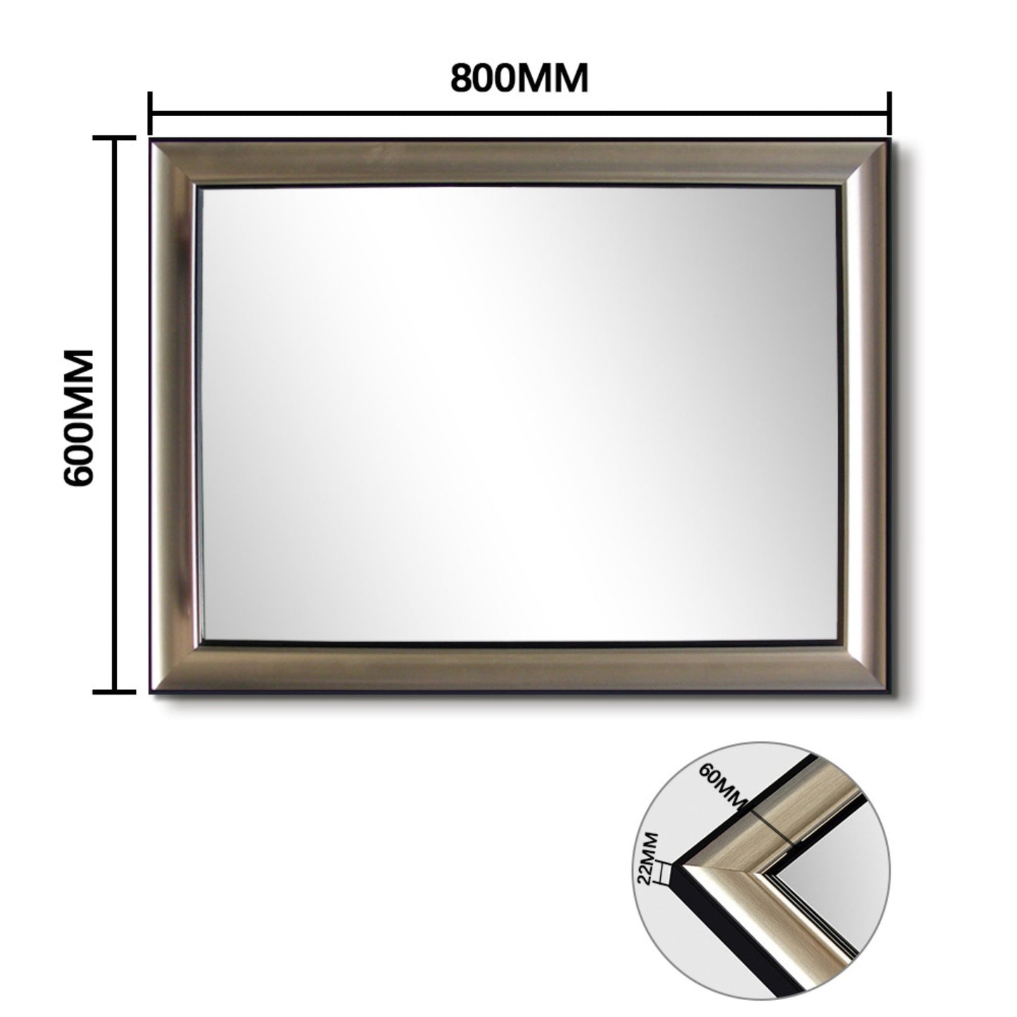 Modern Champagne Silver Frame Bathroom Mirror - FLM23