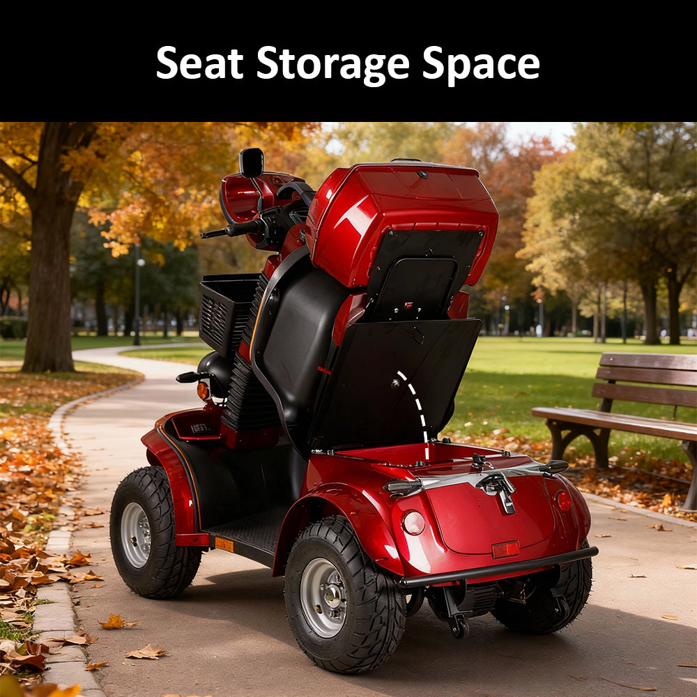 Livara DJD Adjustable Electric Mobility Scooter - 10km/h Public-Use Limit, 1000W, 60V 20Ah
