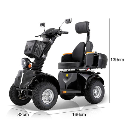 Livara DJD Adjustable Electric Mobility Scooter - 10km/h Public-Use Limit, 1000W, 60V 20Ah