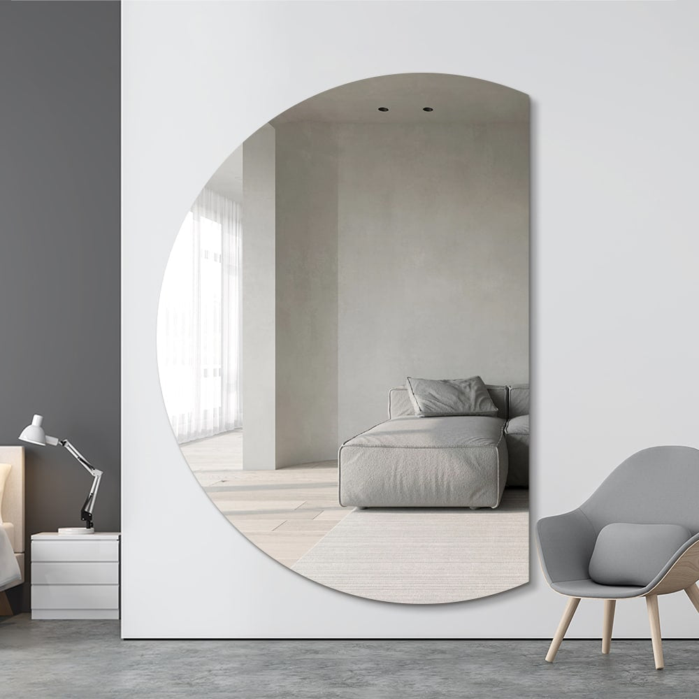 Crescent wall mirror curve right