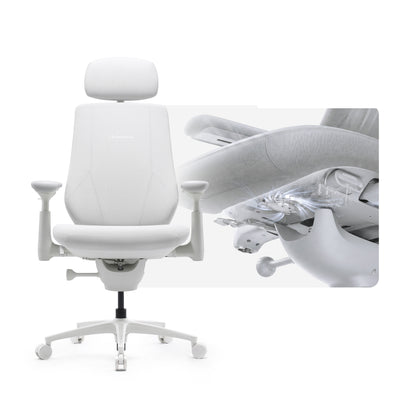 LiberNovo Maxis Airflow – Big & Tall Dynamic Ergonomic Chair with Footrest – Glacier