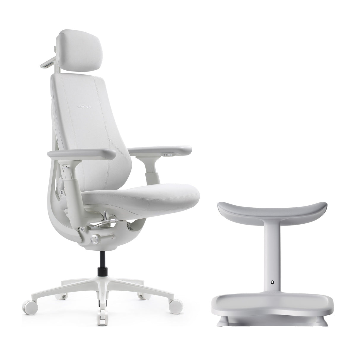 LiberNovo Maxis Airflow – Big & Tall Dynamic Ergonomic Chair with Footrest – Glacier