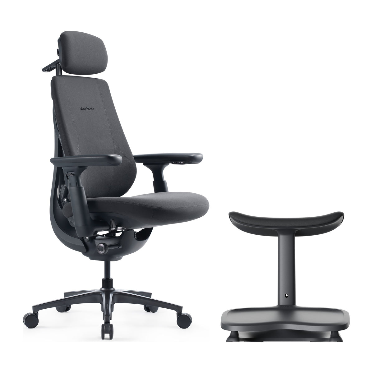 LiberNovo Maxis Airflow – Big & Tall Dynamic Ergonomic Chair with Footrest – Graphite