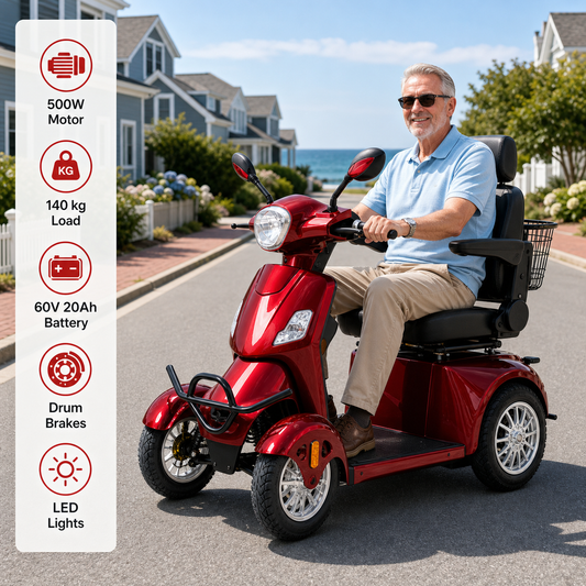 Hubsite Compact Mobility Aid Scooter - Elderly & Disability, 10km/h Footpath Legal, 140kg Capacity
